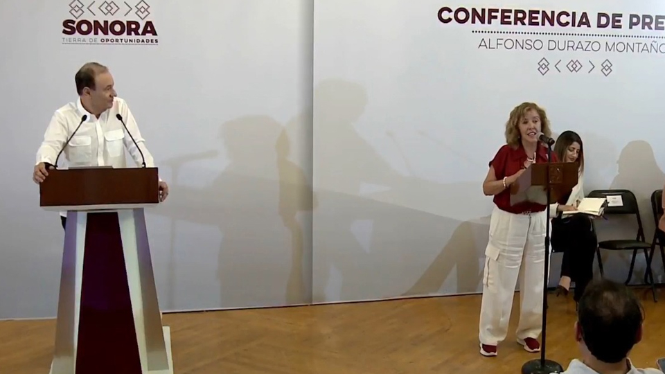 María Elena Gallego estuvo en la conferencia del gobernador Durazo