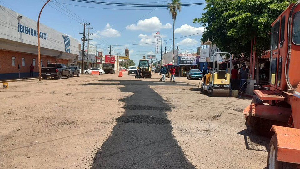 Navojoa supera los 120 mil metros cuadrados de bacheo; faltan 396 km por pavimentar