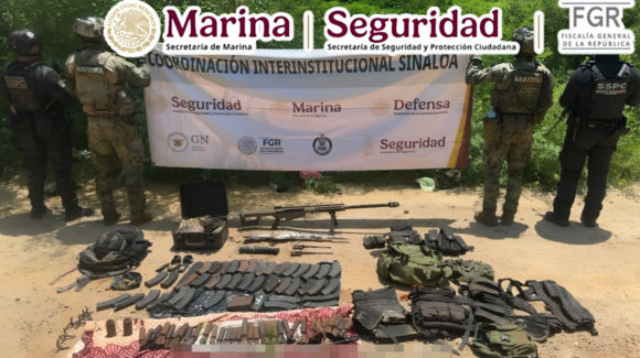 Semar decomisa arsenal, droga y 49 explosivos improvisados durante operativo en Sinaloa