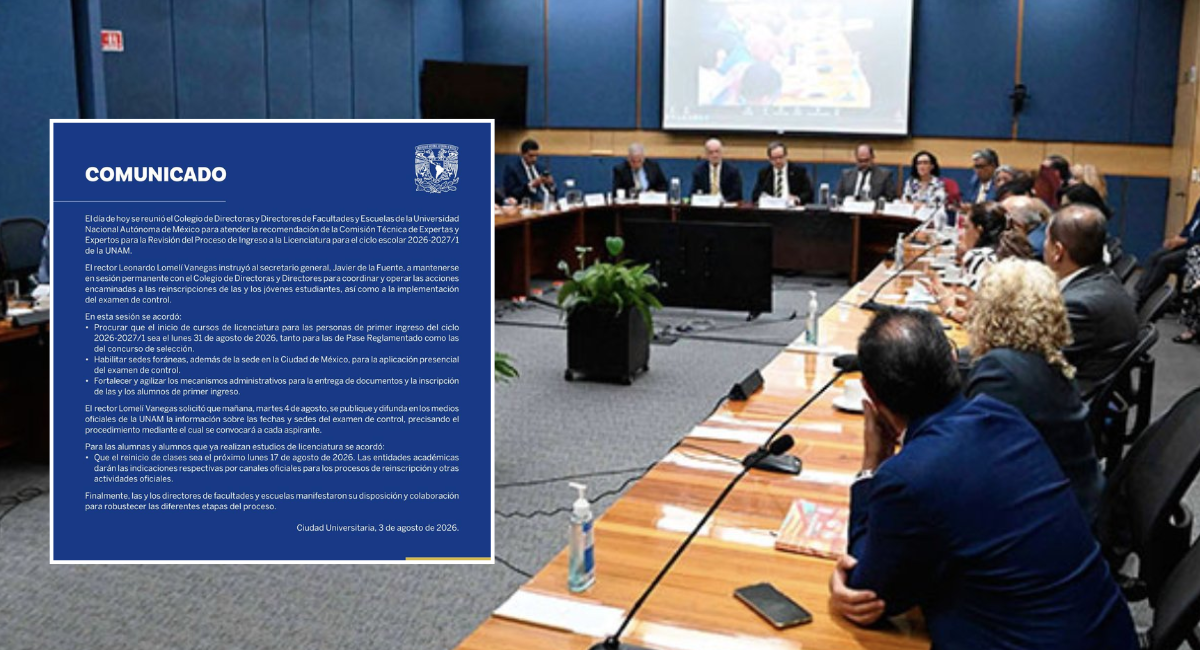 UNAM anunciará este martes 4 de agosto fecha del nuevo examen de ingreso a licenciatura 2026