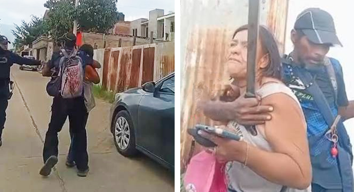 VIDEO: Policías de Oaxaca rescatan a mujer de hombre con machete; ella pide que no lo golpeen