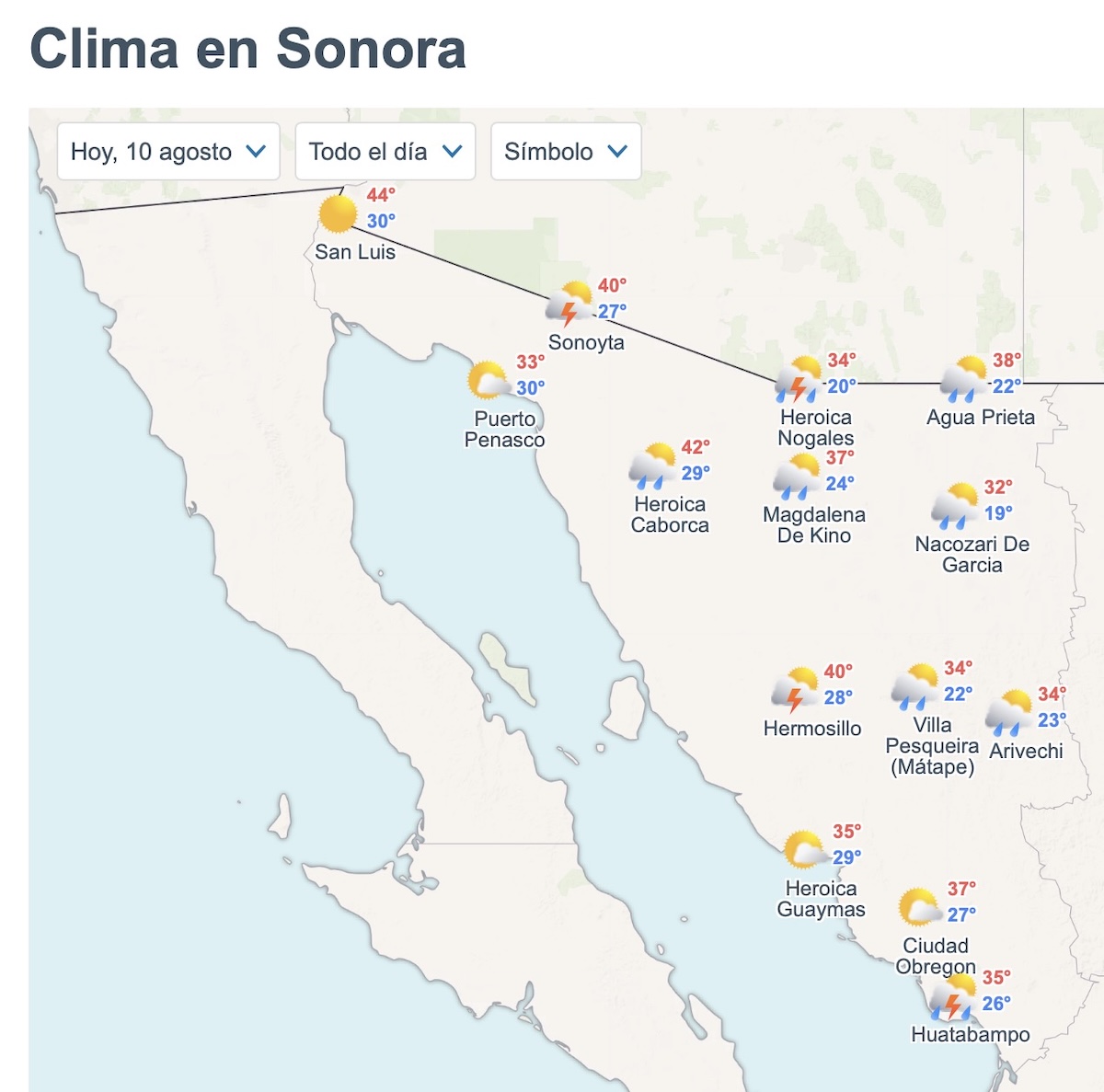 Pronóstico para Sonora: ¿dónde lloverá este lunes?