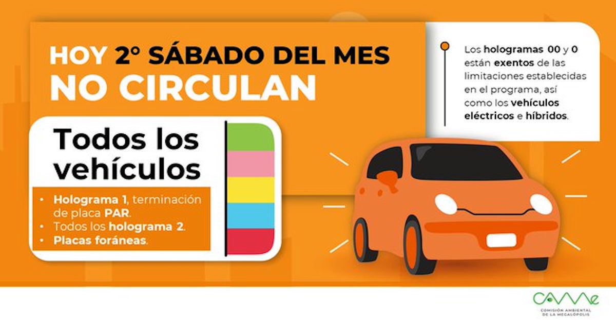 Hoy No Circula sábado: Consulta qué vehículos tienen restricción