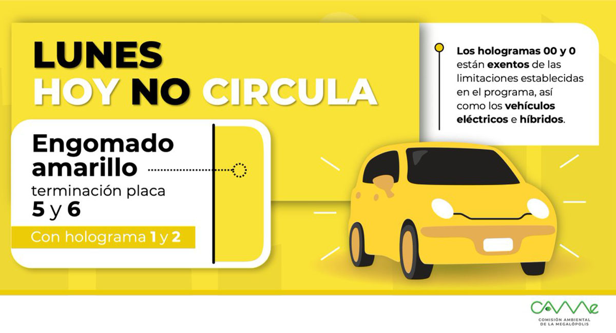 Conoce todos los detalles del programa Hoy No Circula. Foto: CAMe