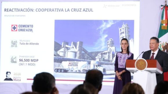 Sheinbaum anuncia la reactivación de la planta de Cruz Azul en Hidalgo; generará 14 mil 200 empleos