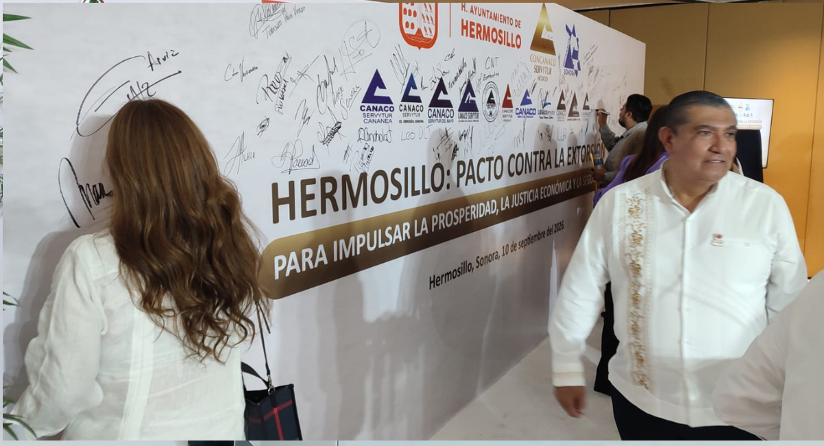 Concanaco y Ayuntamiento de Hermosillo, firman pacto para combatir la extorsión