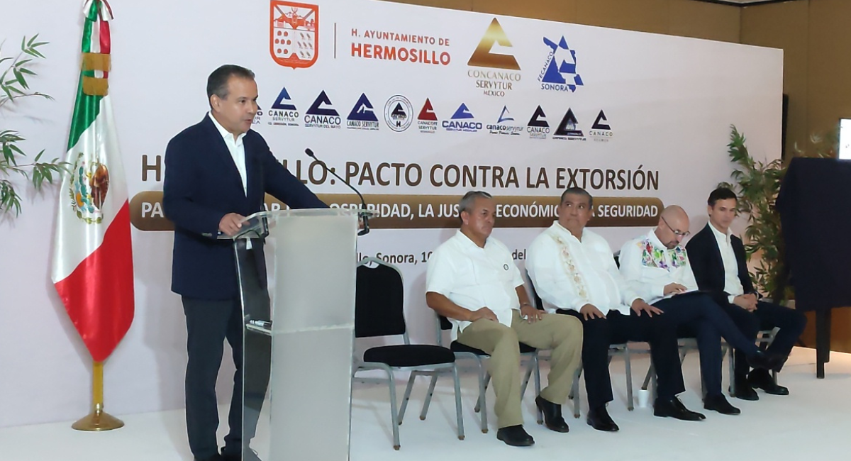 Concanaco y Ayuntamiento de Hermosillo, firman pacto para combatir la extorsión