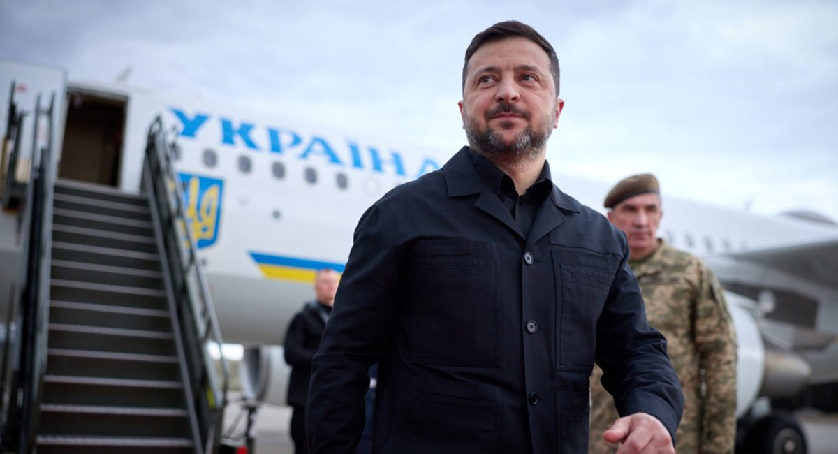 Confirman que dron ruso estuvo a punto impactar el avión de Zelensky, presidente de Ucrania