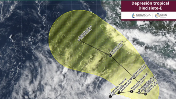 Depresión tropical Diecisiete-E evolucionará a ‘Polo’: prevén huracán categoría 3 cerca de Michoacán y Colima