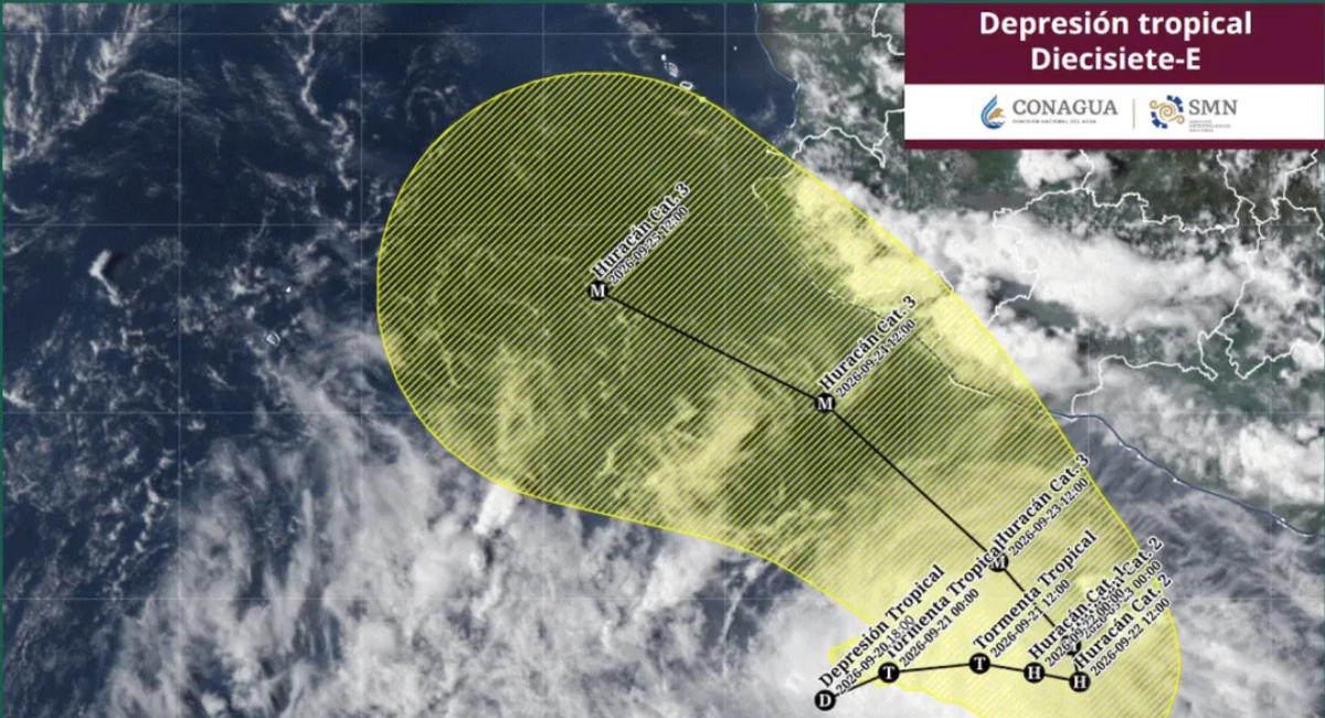 Depresión tropical Diecisiete-E evolucionará a ‘Polo’ prevén huracán categoría 3 cerca de Michoacán y Colima