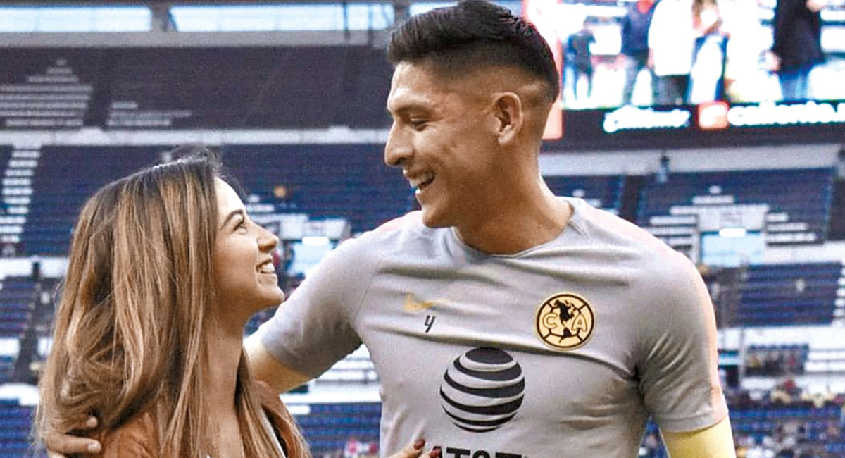 Edson Álvarez con su esposa