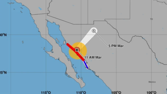 Huracán ‘Polo’ sigue como categoría 1 y se ubica a 45 km de Guaymas