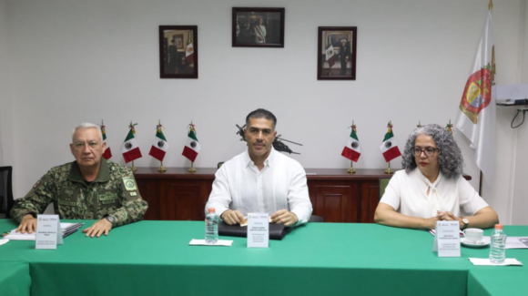 Lidera Omar Harfuch encuentro de seguridad con la gobernadora de Sinaloa en Mazatlán