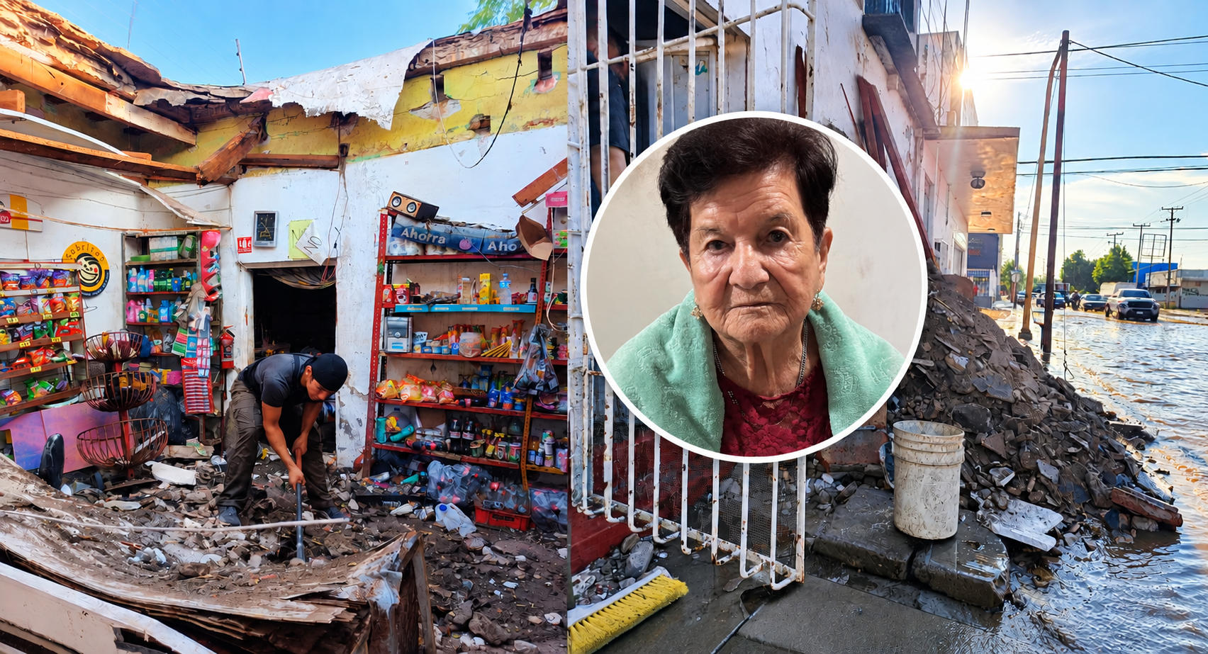 Milagro salva a doña Altagracia techo colapsa y destruye su abarrotes tras 35 años de trabajo