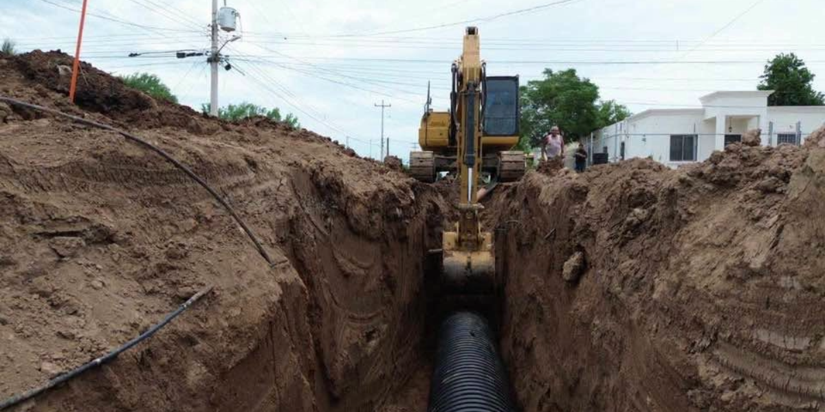 Oomapas Navojoa termina la rehabilitación del colector Tierra Blanca