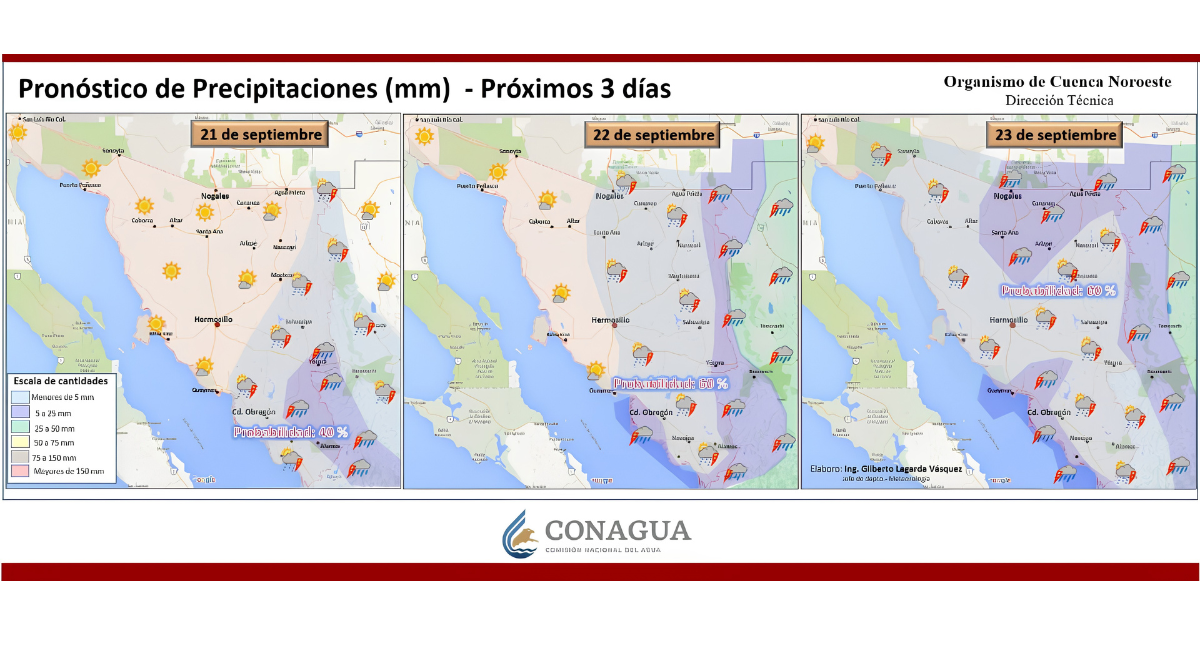 Protección Civil prevé fuertes lluvias monzónicas y altas temperaturas en Sonora
