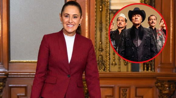 Sheinbaum recibe a Los Tigres del Norte en Palacio Nacional previo a su concierto gratis en CDMX