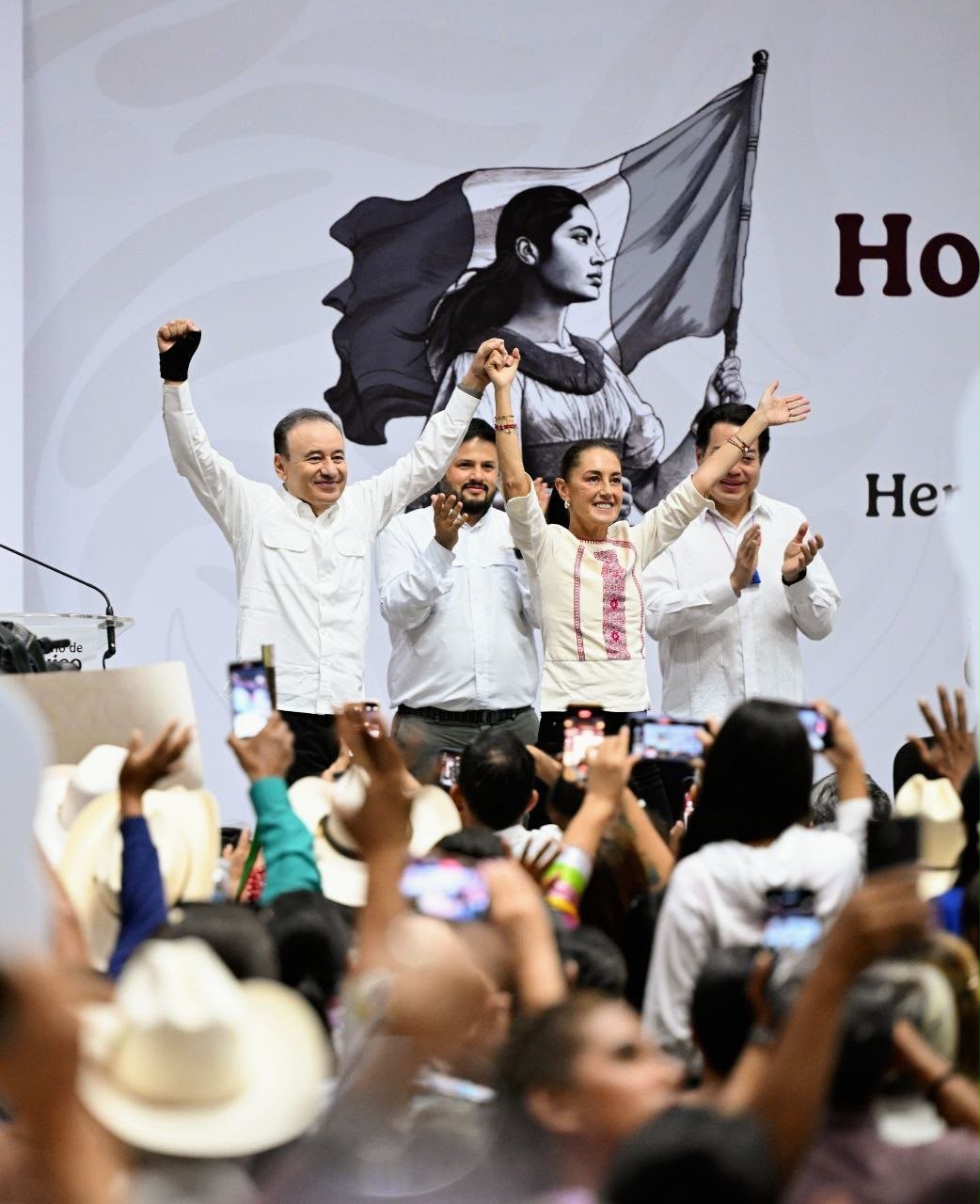 Sheinbaum y Durazo destacan avances en justicia social y obras para Sonora