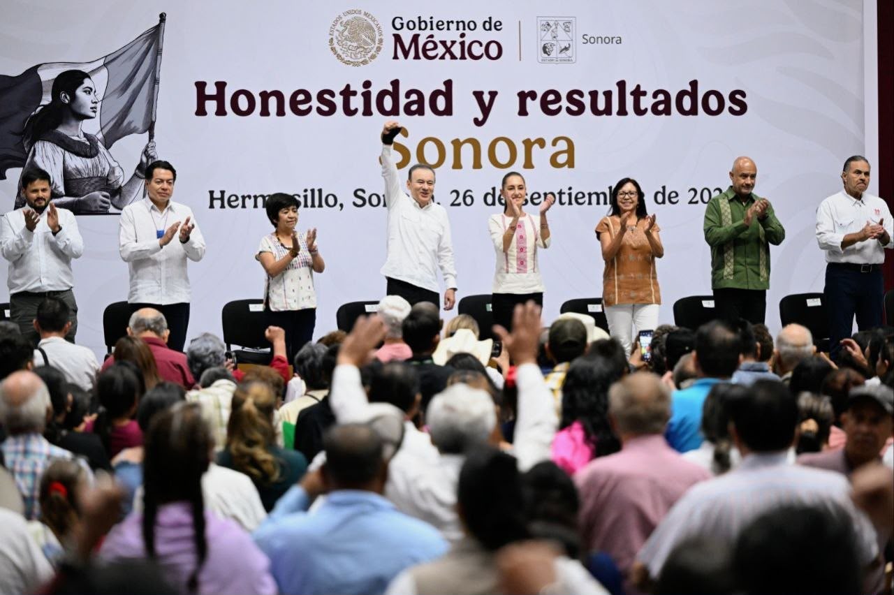 Sheinbaum y Durazo destacan avances en justicia social y obras para Sonora