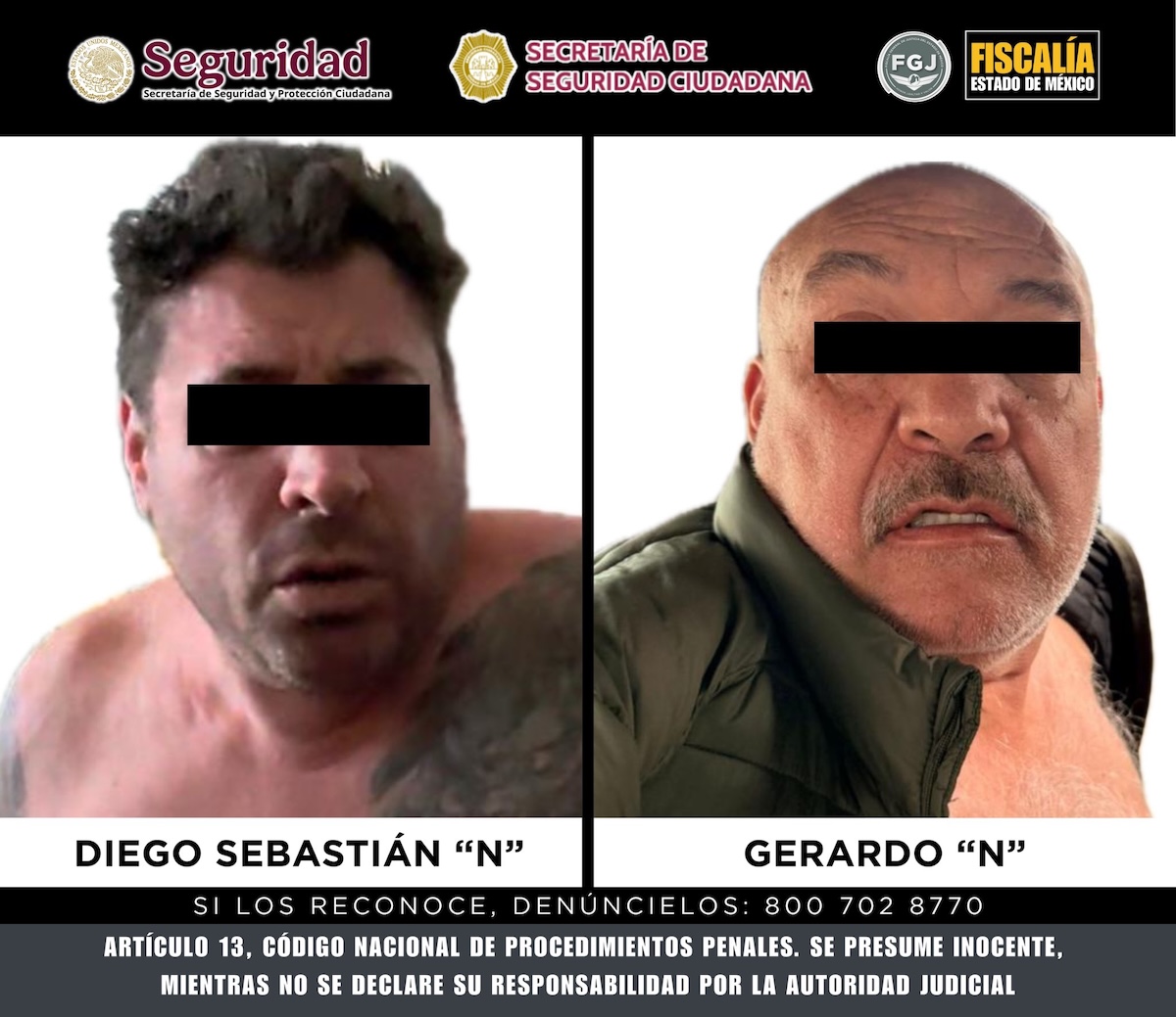 Detienen a dos tras multihomicidio en Atizapán; investigan asesinato de músico de Camilo Séptimo