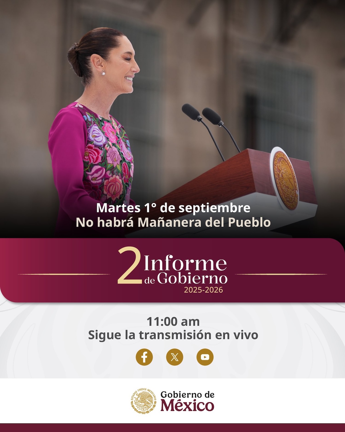Sheinbaum presenta su Segundo Informe desde Palacio Nacional: hora y señales para verlo en vivo