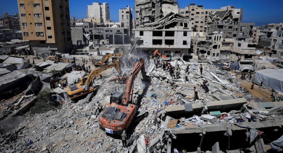 Derrumbe de edificio en Gaza deja 20 muertos. Foto: X