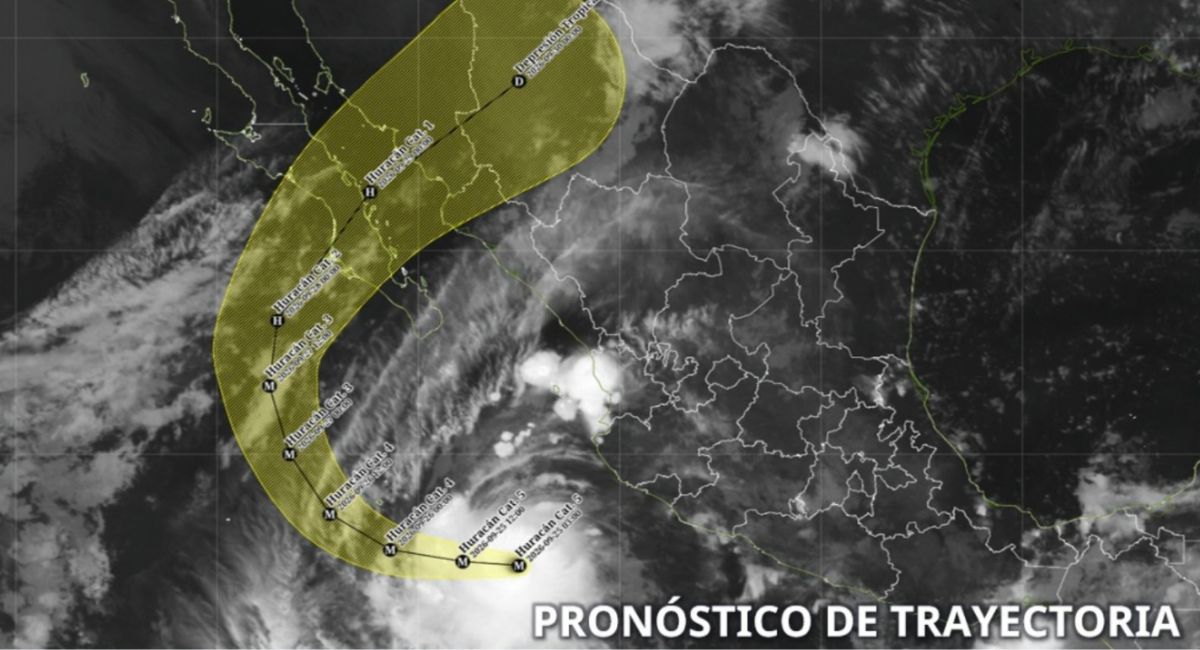 Huracán Polo HOY 25 de septiembre: Posible trayectoria en México. Foto: Conagua