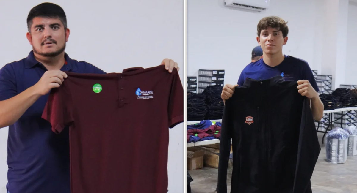 Abraham 'El Cubano' Mier entrega uniformes y equipo a personal de Oomapas en Caborca