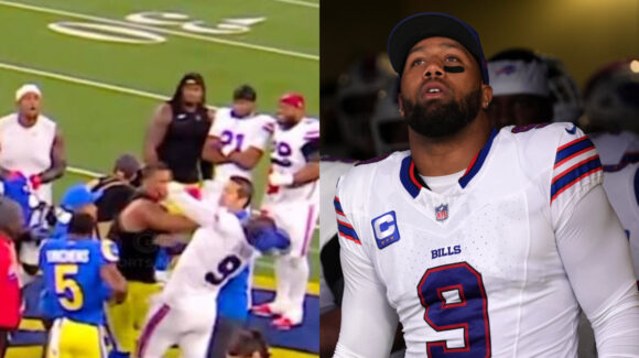 Alaric Jackson golpea a Bradley Chubb tras derrota de Rams ante Bills; la NFL impondría sanción económica
