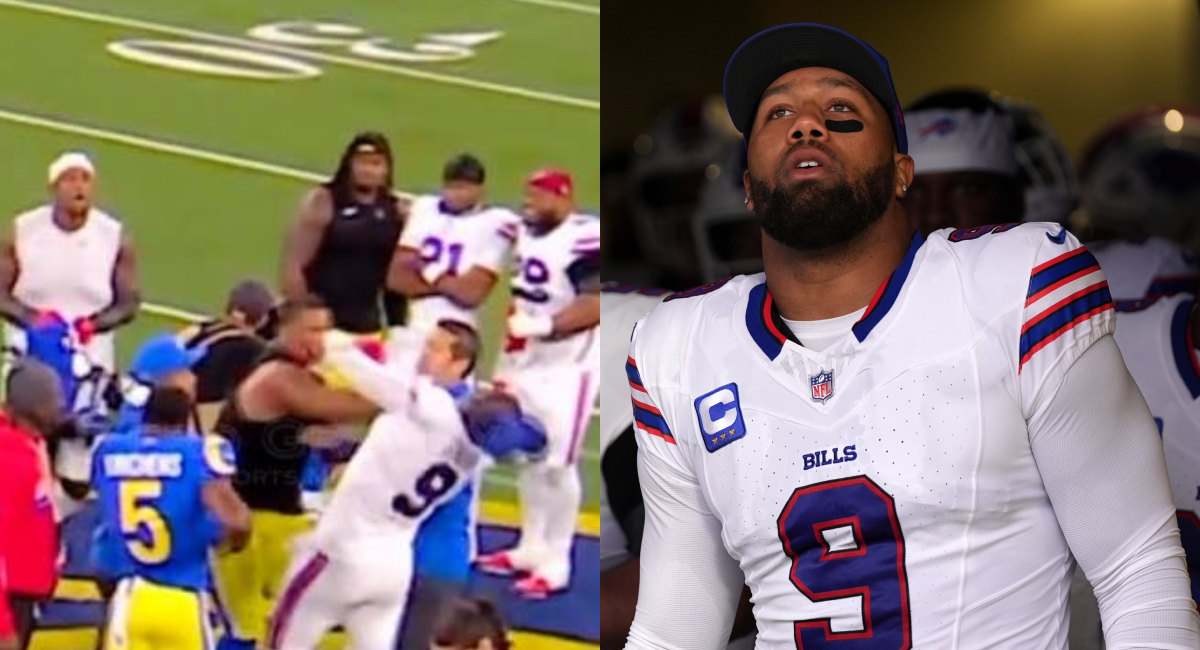 Alaric Jackson golpea a Bradley Chubb tras derrota de Rams ante Bills por lo que la NFL impondría sanción económica