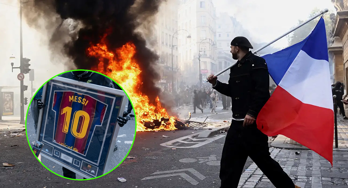 Artículos de colección de Messi en su última etapa con el Barcelona fueron saqueados durante las protestas en París, Francia