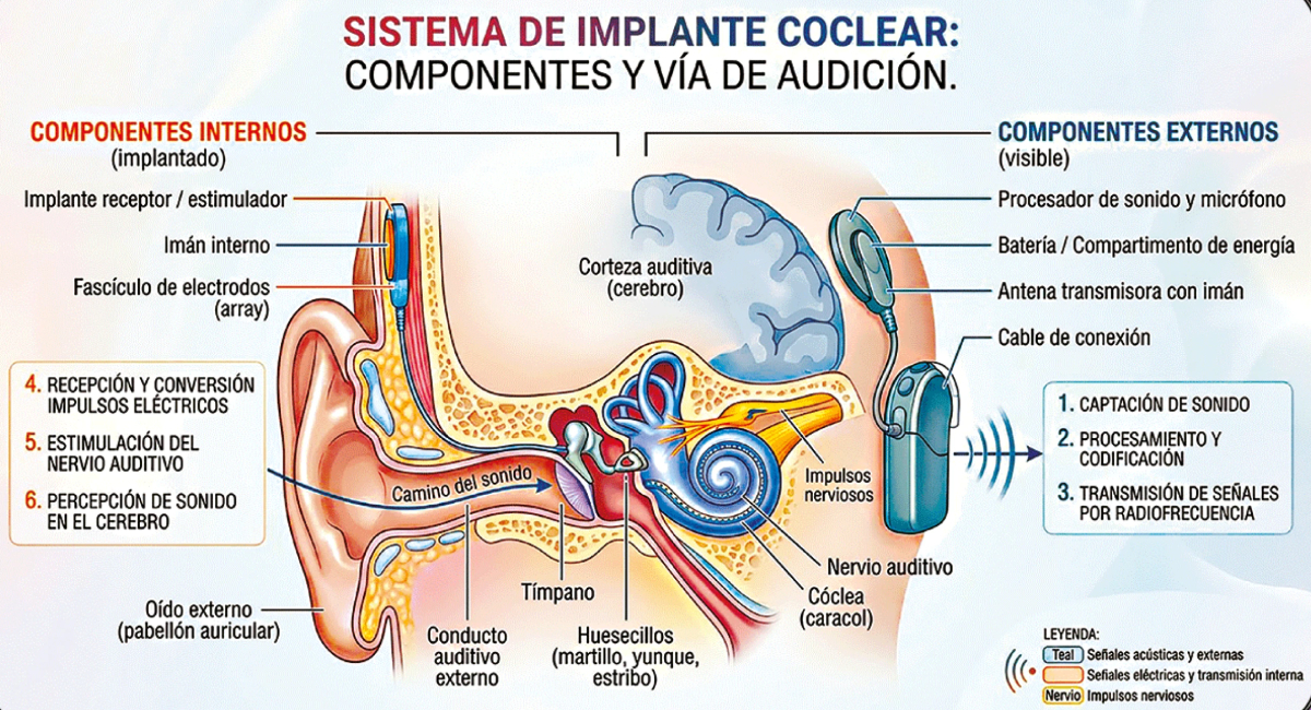 Así es el implante coclear de Salvador Zerboni