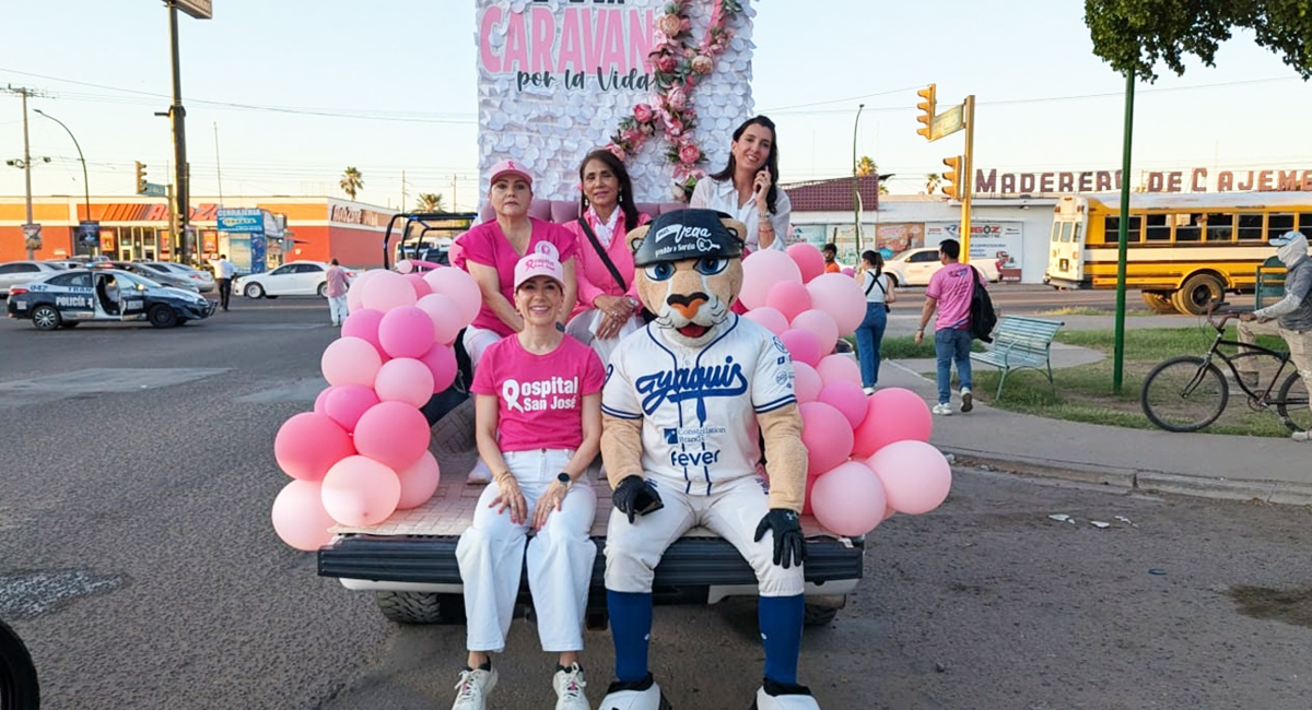 Cajeme se pinta de rosa: más de 300 vehículos participan en Caravana contra el Cáncer de Mama