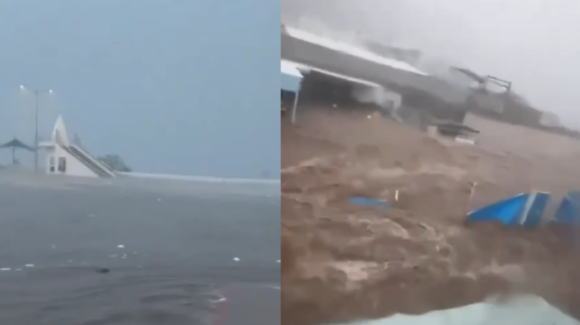 Cierran navegación a embarcaciones menores en Guaymas por fuertes vientos, oleaje y lluvias