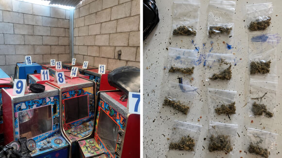 Desmantelan casino ilegal el norte de Sonora; hallaron marihuana y 43 equipos de juego de azar