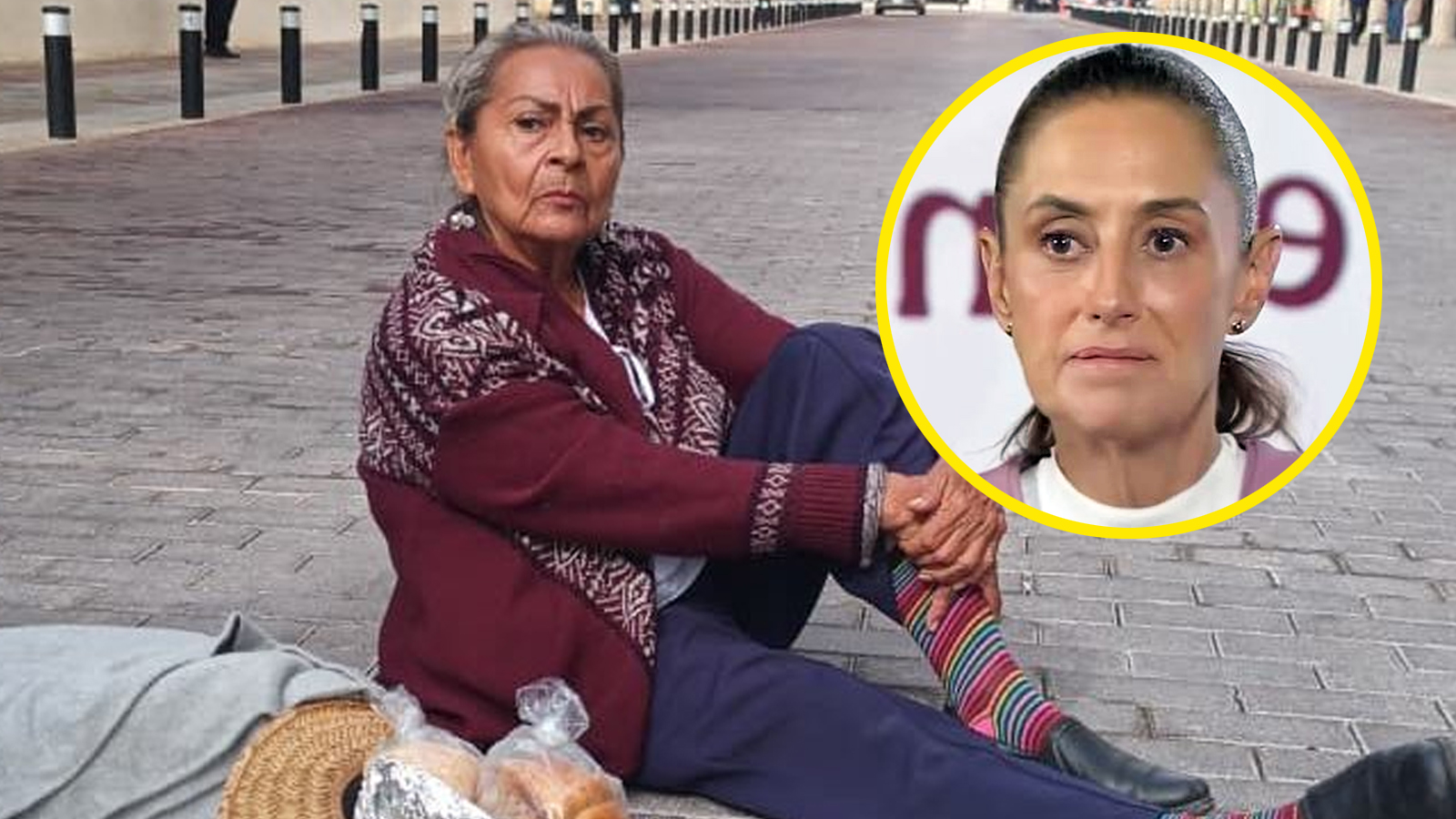 VIDEO: Doña Josefina amenaza con lanzarse desde Palacio Nacional si Sheinbaum no la da audiencia