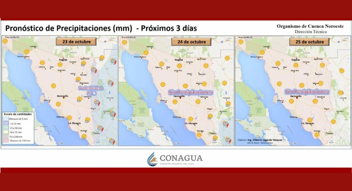 Frente Frío 3 provocará descenso de temperaturas y lluvias este fin de semana en Sonora: CEPC