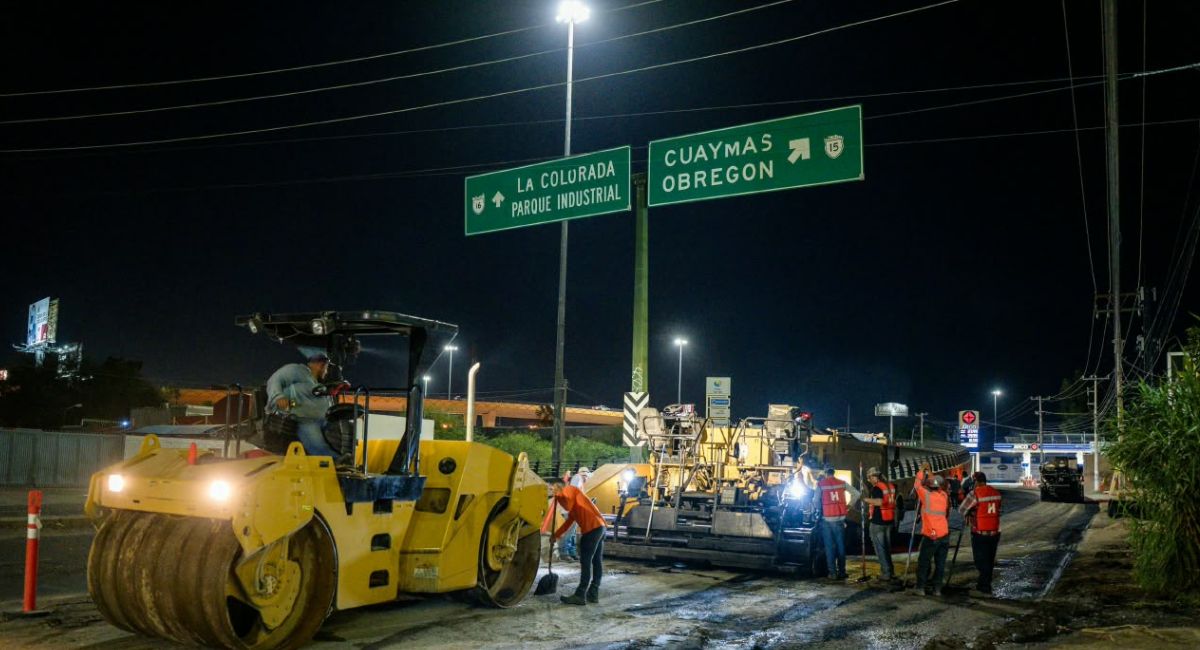 Gobierno de Hermosillo avanza con rehabilitación de vialidad en jornadas de día y de noche