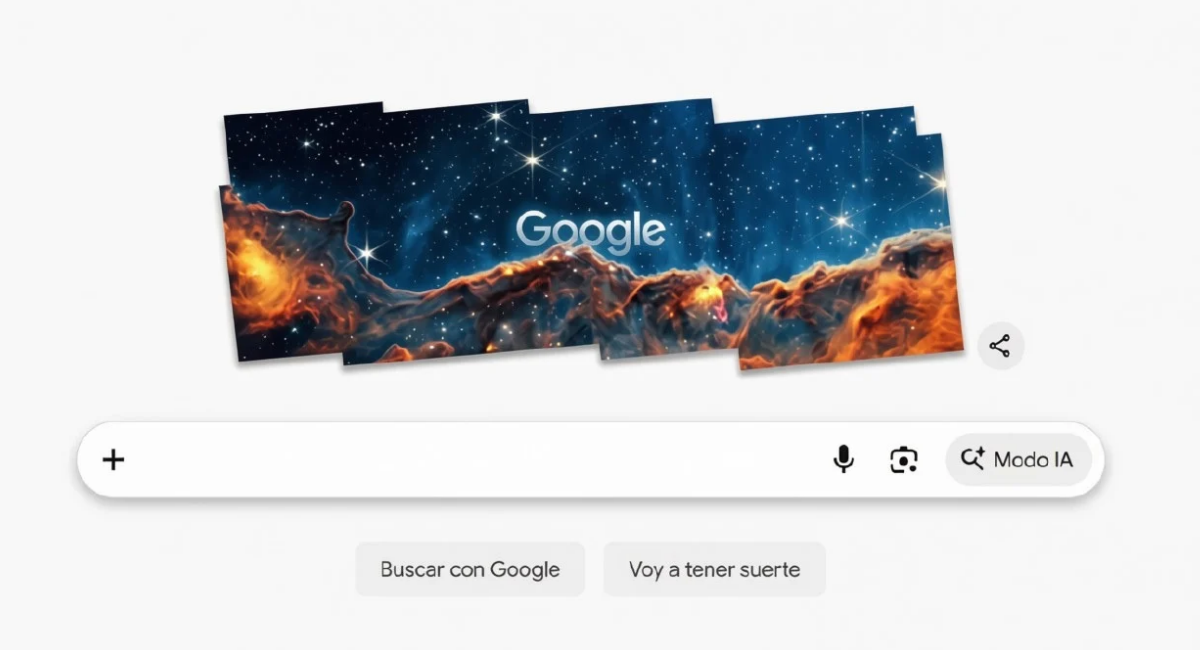 Google Doodle celebra la Semana Mundial del Espacio 2026 con la impactante Nebulosa de Carina