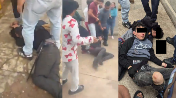 (VIDEOS) Graban a padres sometiendo y golpeando a presuntos agresores de secundaria en Torreón