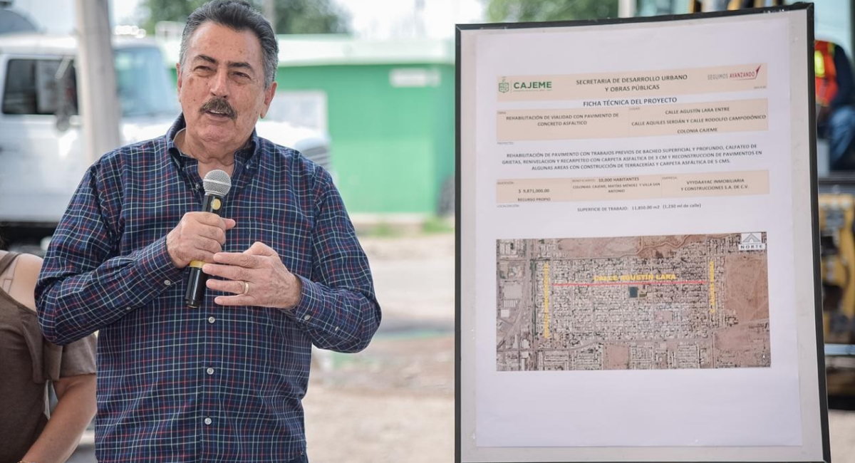 Javier Lamarque arranca rehabilitación de la calle Agustín Lara en la Matías Méndez