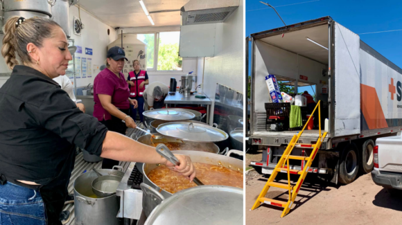 Llega Servicio de Urgencia Móvil Alimentaria a las comunidades damnificadas en Navojoa