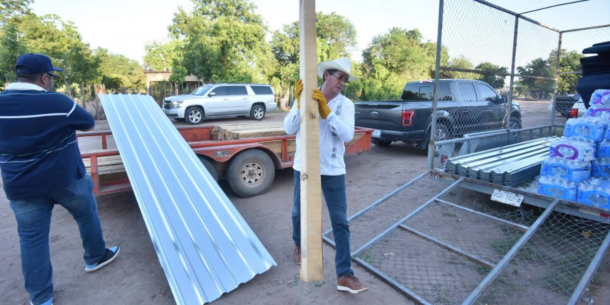 Llega material para reconstruir casas afectadas por 'Polo' en Navojoa