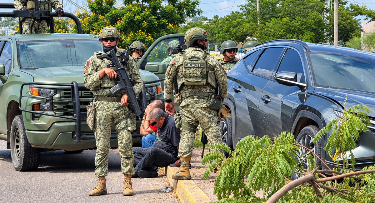 Persecución y balacera en Culiacán termina con camioneta estrellada, dos detenidos y dos rescatados