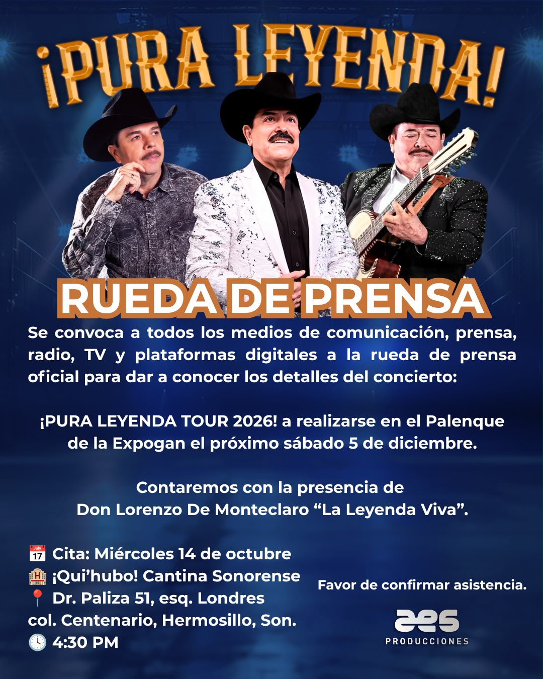 Pura Leyenda en Hermosillo 2025 Fecha, boletos y precios en Palenque Expogan