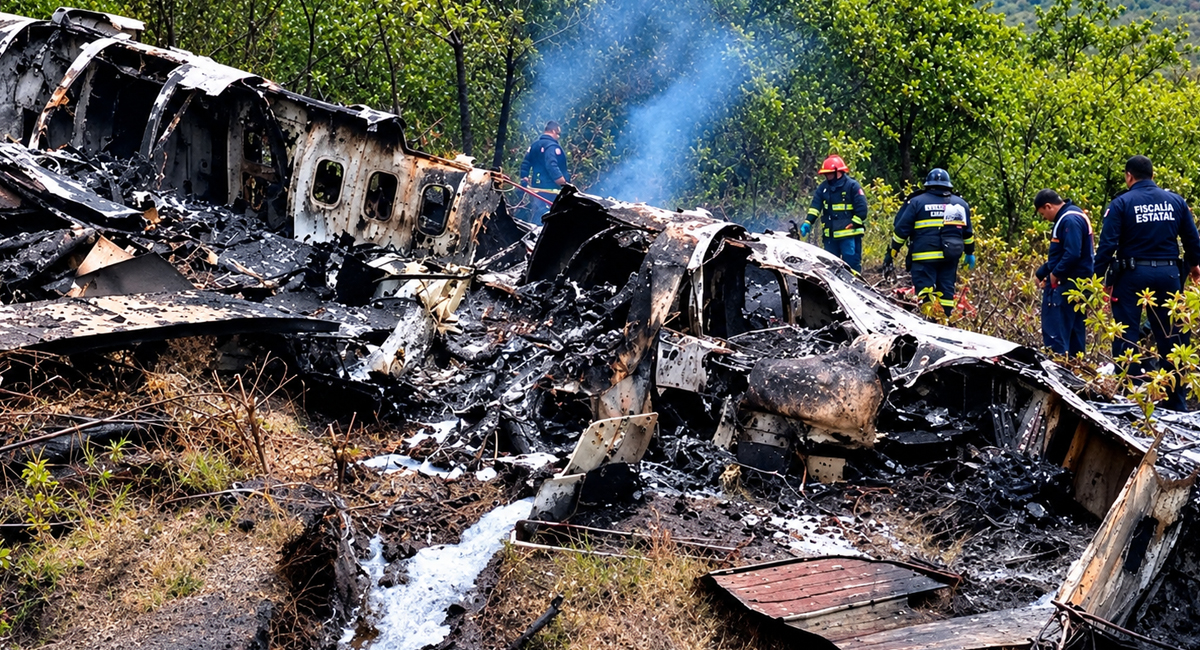 Se desploma aeronave que viajaba de Nayarit a Aguascalientes; hay dos muertos y dos detenidos