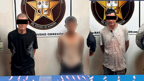 Sorprenden a tres personas con 74 envoltorios de droga en Ciudad Obregón; una es menor de edad