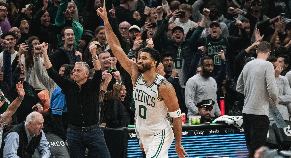 Tatum y los aficionados de Boston festejan el triunfo de último segundo ante Brooklyn