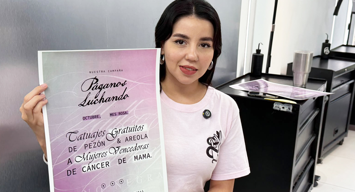 Tatuadora de Obregón regala tatuajes de pezón y areola a sobrevivientes de cáncer de mama