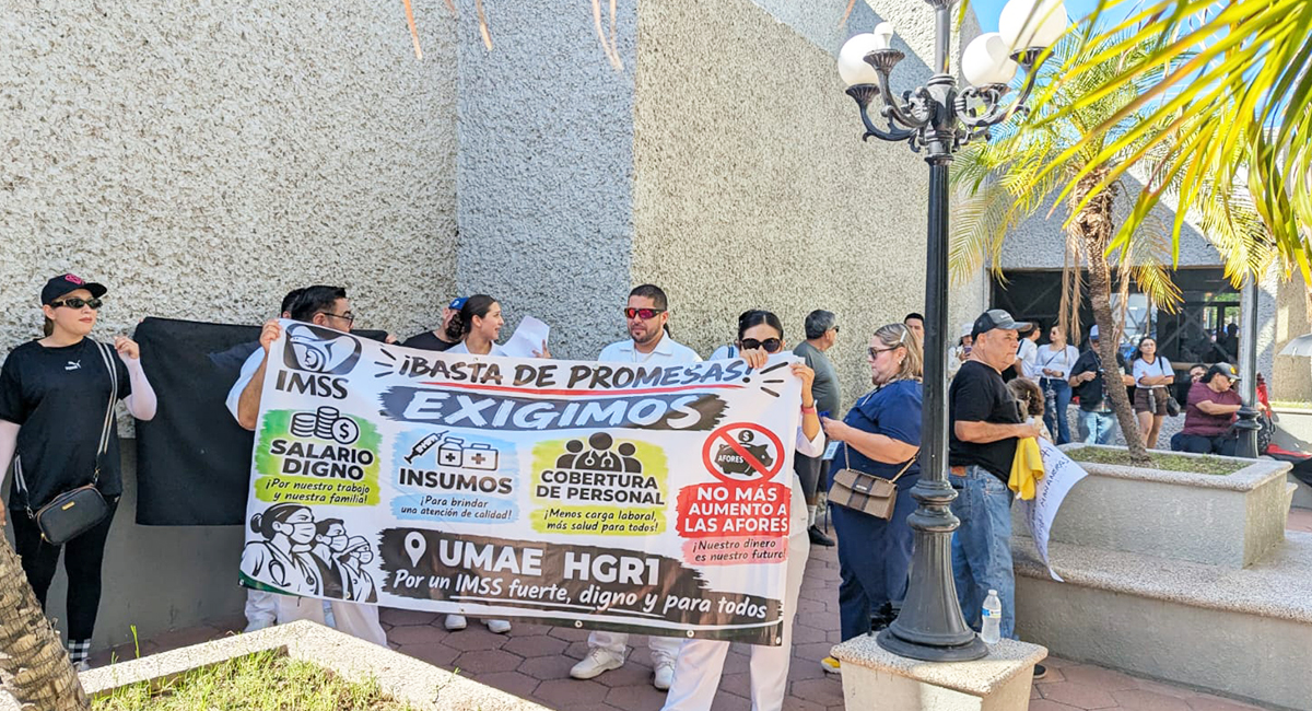 Trabajadores del IMSS en Obregón exigen aumento salarial y denuncian carencias en hospital